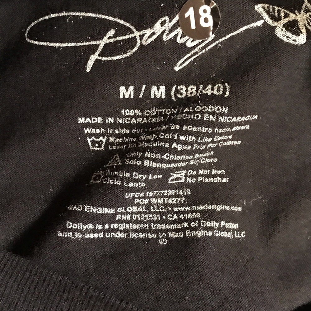 Dolly Parton Cropped Tee sz M - Picture 3 of 3